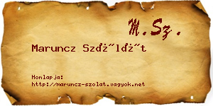 Maruncz Szólát névjegykártya